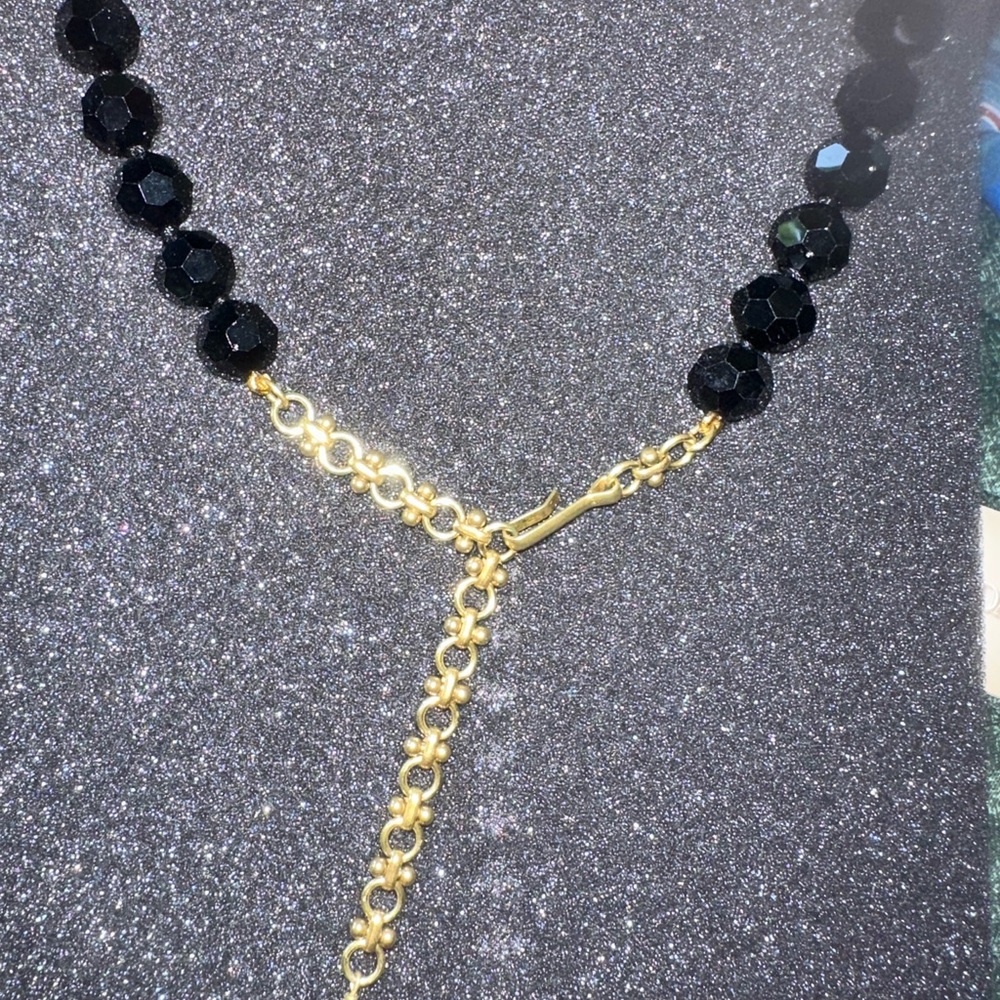 HEIDI DAUS Shimmering Dragon Tassel Necklace Crystals Gold and Black Pendant NIB - Picture 4 of 9